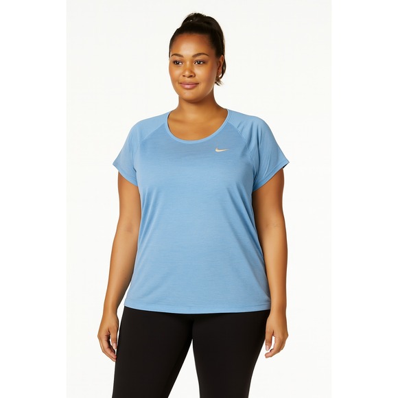 Nike Breathe Running Top Plus Size Dri Fit Racerback Size 3X Heather Blue - Picture 1 of 4